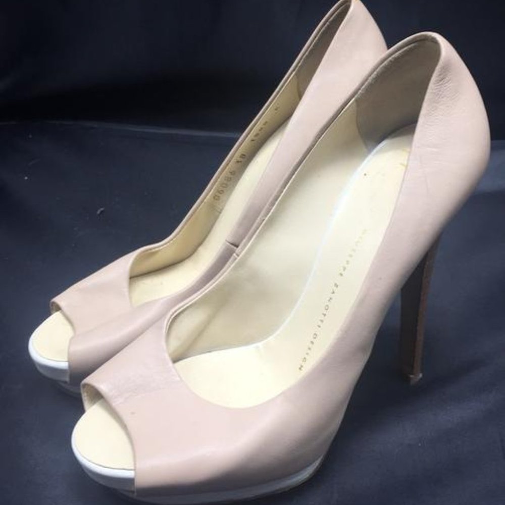 Giuseppe Zanotti Leather Peep Toe Stacked Pumps